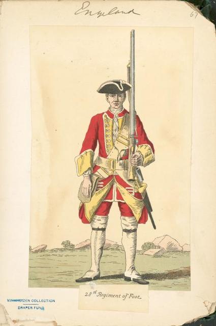 British Army Soldier, 28th Foot, Circa 1742 (New York Public Library)