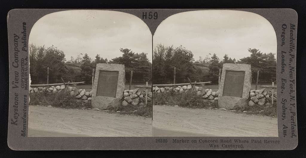 Marker on Concord Road Where Paul Revere Was Captured (Library of Congress)